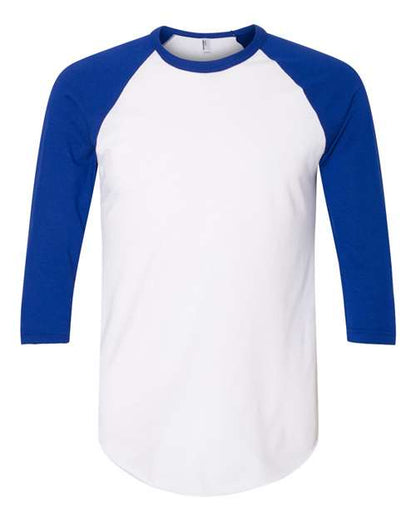 American Apparel 50/50 Raglan Three-Quarter Sleeve Tee BB453W
