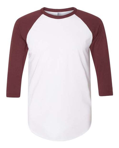 American Apparel 50/50 Raglan Three-Quarter Sleeve Tee BB453W