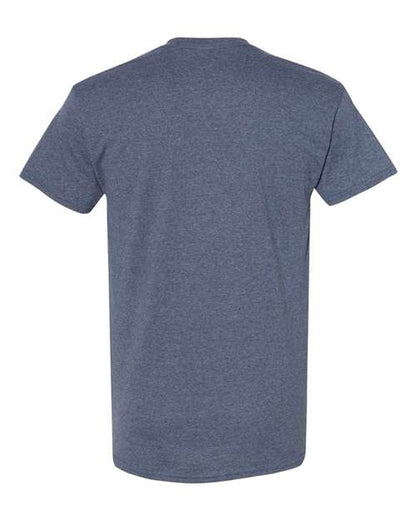Gildan USA-Made Fine Jersey T-Shirt 5000 Heather Navy Custom Embroidered Business Logo