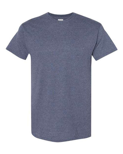 Gildan USA-Made Fine Jersey T-Shirt 5000 Heather Navy Custom Embroidered Business Logo
