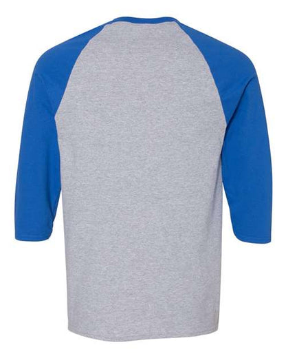 Gildan Heavy Cotton™ Raglan Three-Quarter Sleeve T-Shirt 5700 Custom Embroidered Business Logo