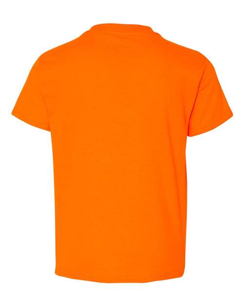 Gildan DryBlend® Youth T-Shirt 8000B Safety Orange Custom Embroidered Business Logo