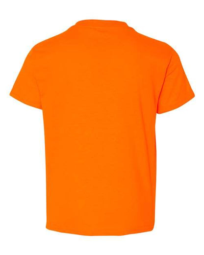 Gildan DryBlend® Youth T-Shirt 8000B Safety Orange Custom Embroidered Business Logo