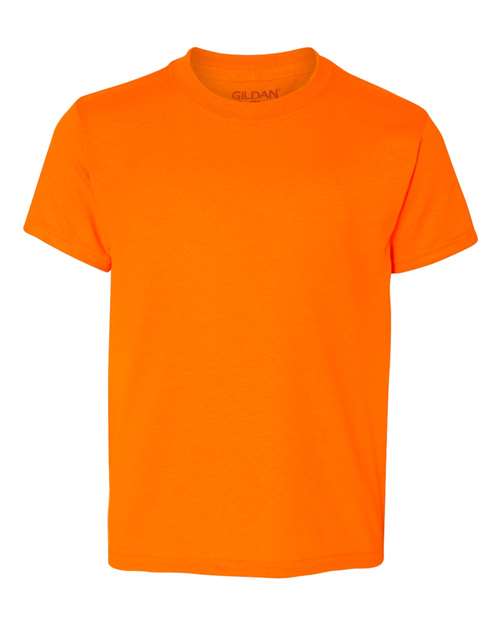 Gildan DryBlend® Youth T-Shirt 8000B Safety Orange Custom Embroidered Business Logo