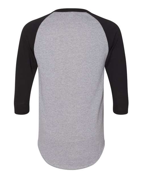 Augusta Sportswear Three-Quarter Raglan Sleeve Baseball Jersey 4420 Athletic Heather/ Black