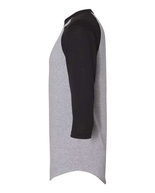 Augusta Sportswear Three-Quarter Raglan Sleeve Baseball Jersey 4420 Athletic Heather/ Black