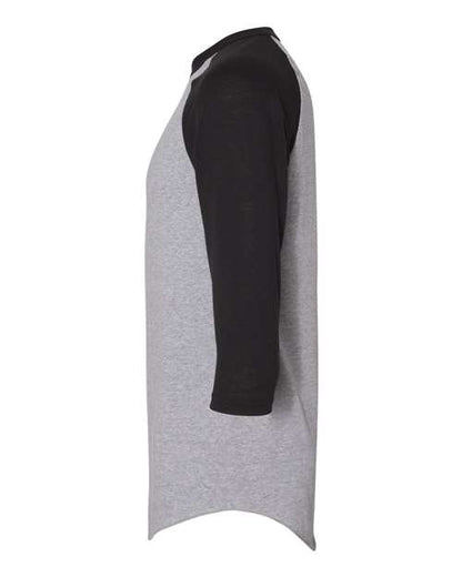 Augusta Sportswear Three-Quarter Raglan Sleeve Baseball Jersey 4420 Athletic Heather/ Black
