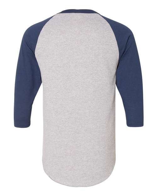 Augusta Sportswear Three-Quarter Raglan Sleeve Baseball Jersey 4420 Athletic Heather/ Navy