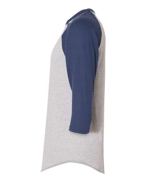 Augusta Sportswear Three-Quarter Raglan Sleeve Baseball Jersey 4420 Athletic Heather/ Navy