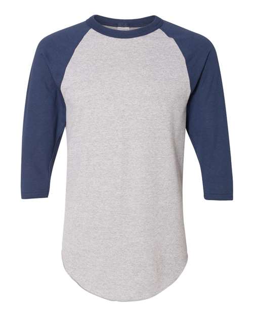 Augusta Sportswear Three-Quarter Raglan Sleeve Baseball Jersey 4420 Athletic Heather/ Navy