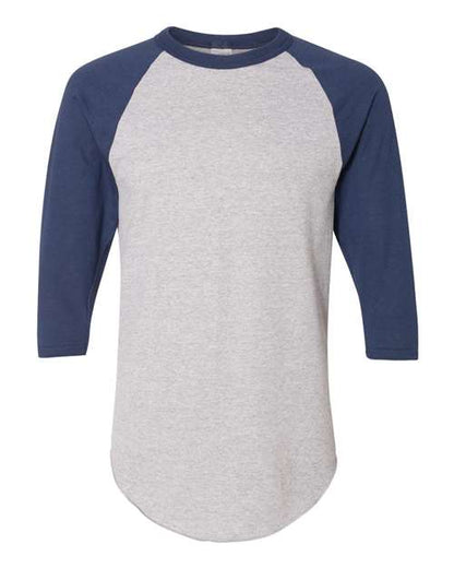 Augusta Sportswear Three-Quarter Raglan Sleeve Baseball Jersey 4420 Athletic Heather/ Navy