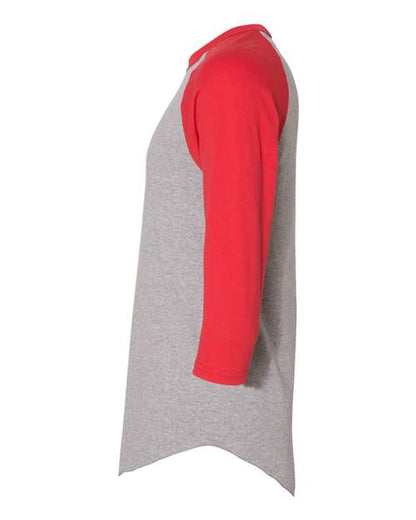 Augusta Sportswear Three-Quarter Raglan Sleeve Baseball Jersey 4420 Athletic Heather/ Red