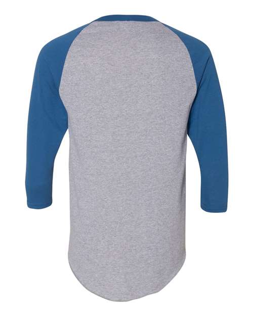 Augusta Sportswear Three-Quarter Raglan Sleeve Baseball Jersey 4420 Athletic Heather/ Royal