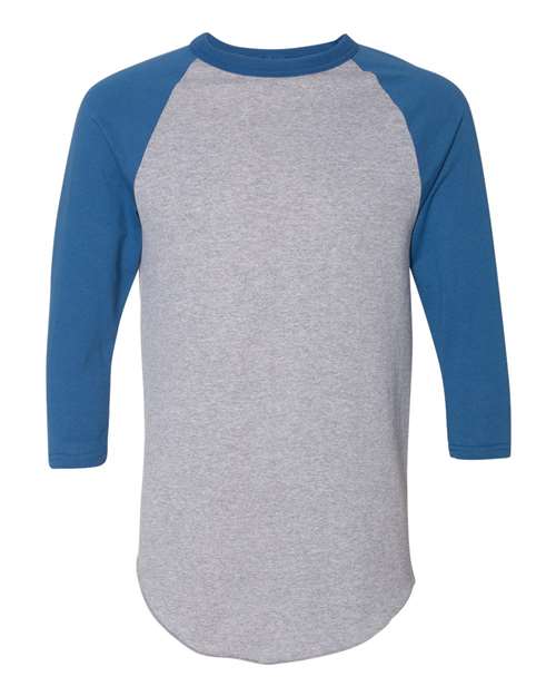Augusta Sportswear Three-Quarter Raglan Sleeve Baseball Jersey 4420 Athletic Heather/ Royal