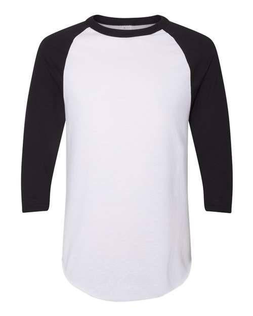 Augusta Sportswear Three-Quarter Raglan Sleeve Baseball Jersey 4420 White/ Black