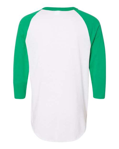 Augusta Sportswear Three-Quarter Raglan Sleeve Baseball Jersey 4420 White/ Kelly