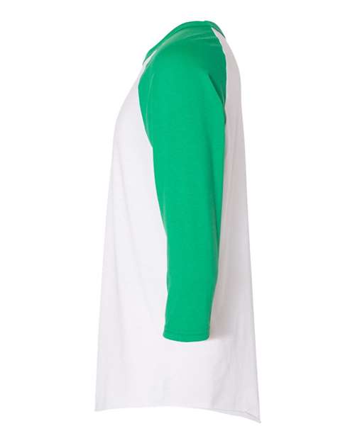 Augusta Sportswear Three-Quarter Raglan Sleeve Baseball Jersey 4420 White/ Kelly