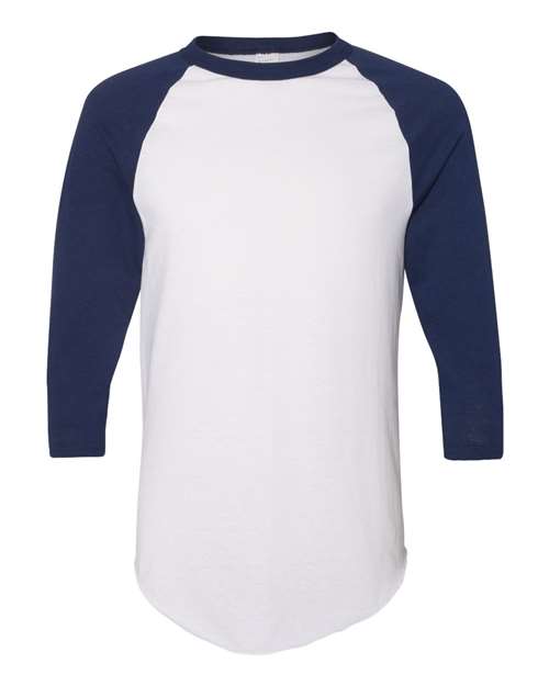 Augusta Sportswear Three-Quarter Raglan Sleeve Baseball Jersey 4420 White/ Navy