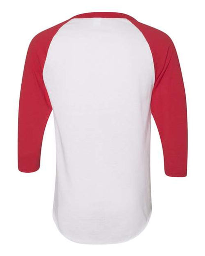 Augusta Sportswear Three-Quarter Raglan Sleeve Baseball Jersey 4420 White/ Red