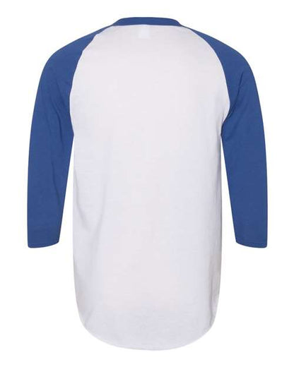 Augusta Sportswear Three-Quarter Raglan Sleeve Baseball Jersey 4420 White/ Royal