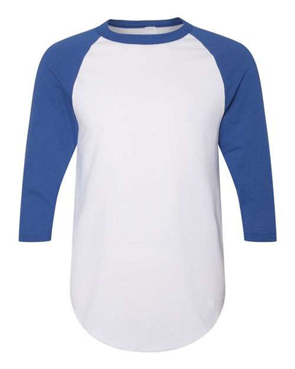Augusta Sportswear Three-Quarter Raglan Sleeve Baseball Jersey 4420 White/ Royal