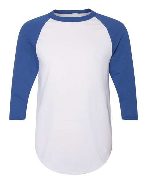 Augusta Sportswear Three-Quarter Raglan Sleeve Baseball Jersey 4420 White/ Royal