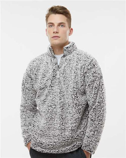 Custom Embroidered  J. America Sherpa Quarter-Zip Pullover 8454  