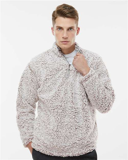 Custom Embroidered  J. America Sherpa Quarter-Zip Pullover 8454  