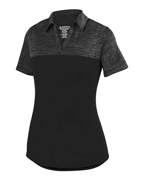 Custom EmbroideredAugusta Sportswear Women's Shadow Tonal Heather Polo 6616 Black