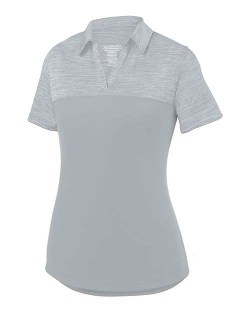 Custom EmbroideredAugusta Sportswear Women's Shadow Tonal Heather Polo 6616 Silver