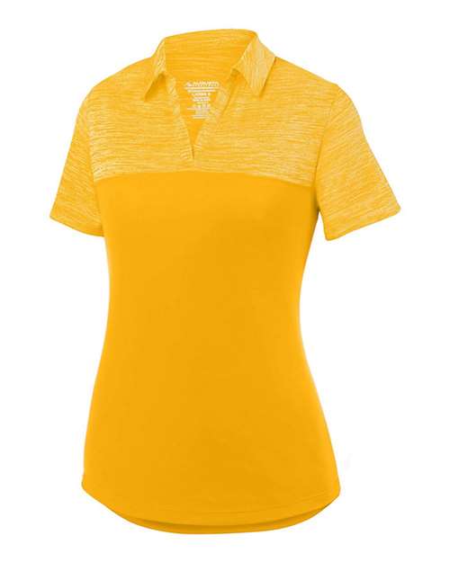 Custom EmbroideredAugusta Sportswear Women's Shadow Tonal Heather Polo 6616 Gold