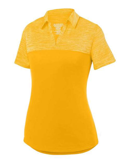 Custom EmbroideredAugusta Sportswear Women's Shadow Tonal Heather Polo 6616 Gold