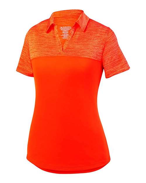 Custom EmbroideredAugusta Sportswear Women's Shadow Tonal Heather Polo 6616 Orange