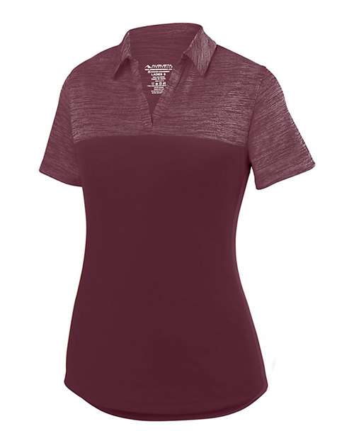 Custom EmbroideredAugusta Sportswear Women's Shadow Tonal Heather Polo 6616 Maroon