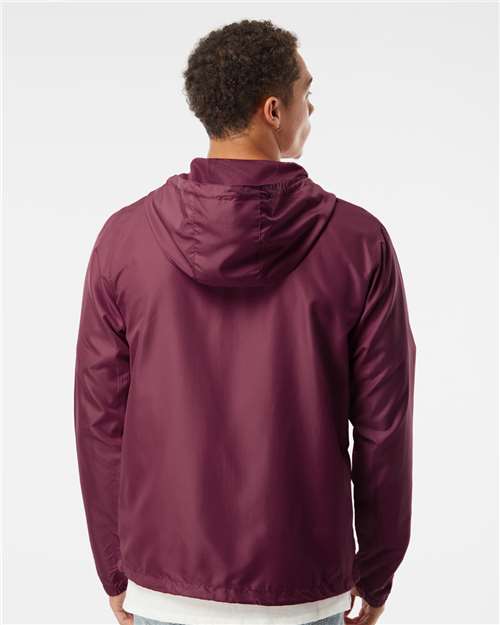 Independent Trading Co. Lightweight Windbreaker Full-Zip Jacket EXP54LWZ Maroon Custom Embroidered Business Logo