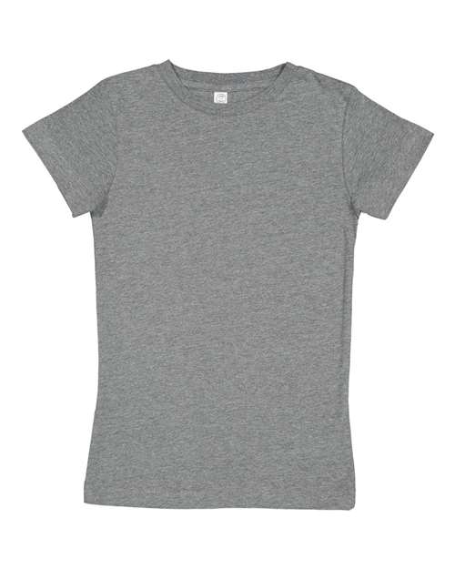 LAT Girls' Fine Jersey Tee 2616 Granite Heather