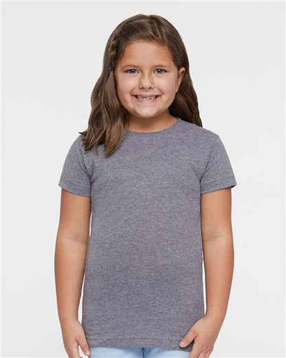 Custom Embroidered  LAT Girls' Fine Jersey Tee 2616 Granite Heather