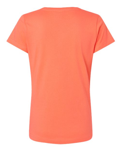 LAT Women's Fine Jersey V-Neck Tee 3507 Papaya