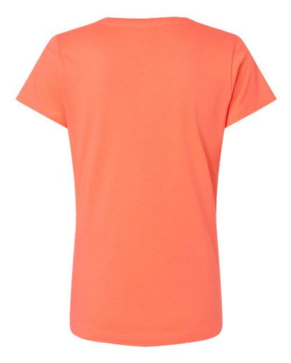 LAT Women's Fine Jersey V-Neck Tee 3507 Papaya