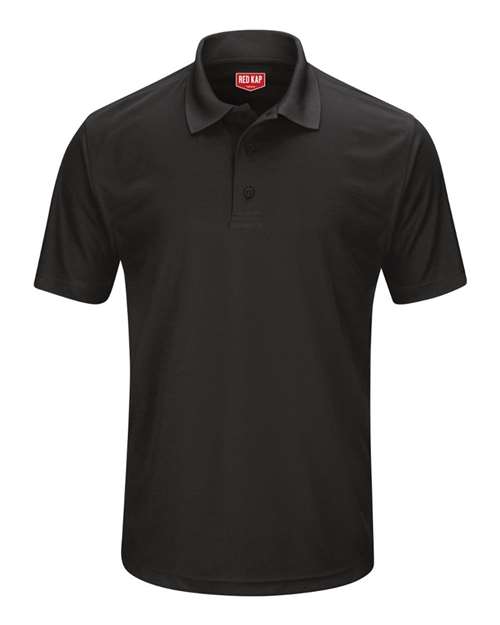 Red Kap Short Sleeve Performance Knit Pocketless Core Polo SK96 Black Custom Embroidered Business Logo