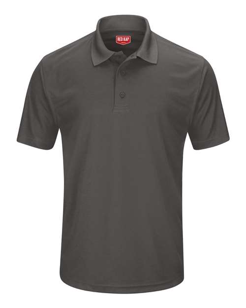 Red Kap Short Sleeve Performance Knit Pocketless Core Polo SK96 Charcoal Custom Embroidered Business Logo