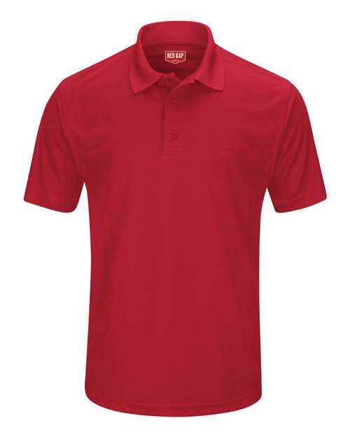 Red Kap Short Sleeve Performance Knit Pocketless Core Polo SK96 Red Custom Embroidered Business Logo