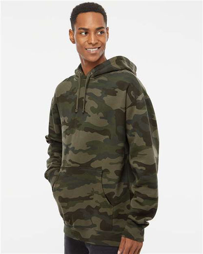 Independent Trading Co. Heavyweight Hooded Sweatshirt IND4000 Forest Camo Custom Embroidered Business Logo