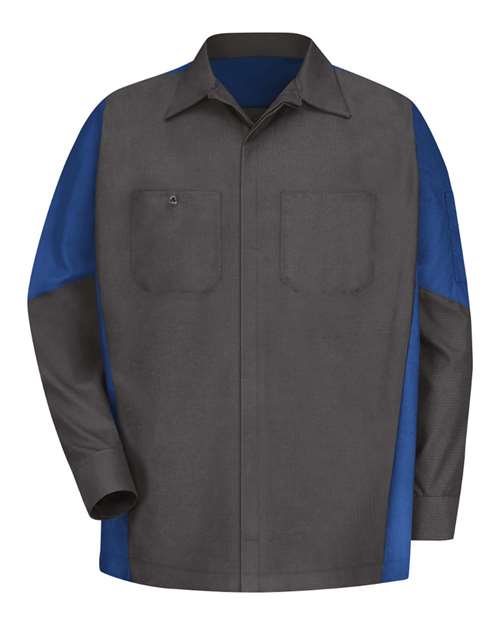 Red Kap Long Sleeve Automotive Crew Shirt - Tall Sizes SY10T Custom Embroidered Business Logo