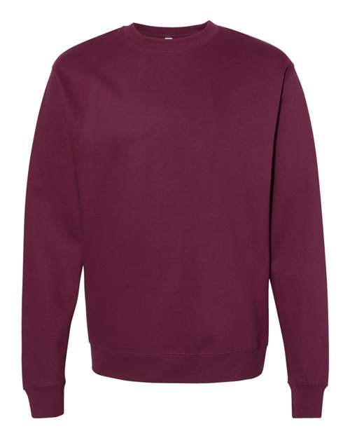 Independent Trading Co. Midweight Crewneck Sweatshirt SS3000 Maroon Custom Embroidered Business Logo