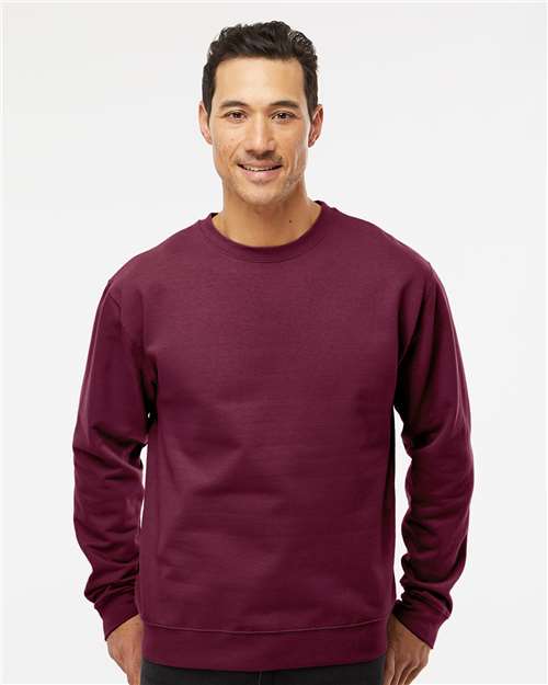 Custom Embroidered  Independent Trading Co. Midweight Crewneck Sweatshirt SS3000 Maroon