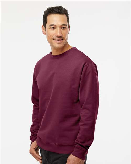 Independent Trading Co. Midweight Crewneck Sweatshirt SS3000 Maroon Custom Embroidered Business Logo