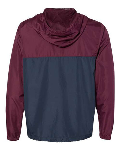 Independent Trading Co. Lightweight Windbreaker Full-Zip Jacket EXP54LWZ Maroon/ Classic Navy Custom Embroidered Business Logo