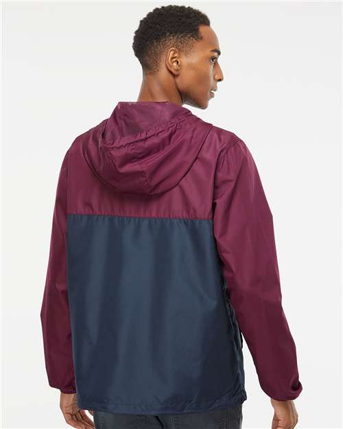 Independent Trading Co. Lightweight Windbreaker Full-Zip Jacket EXP54LWZ Maroon/ Classic Navy Custom Embroidered Business Logo