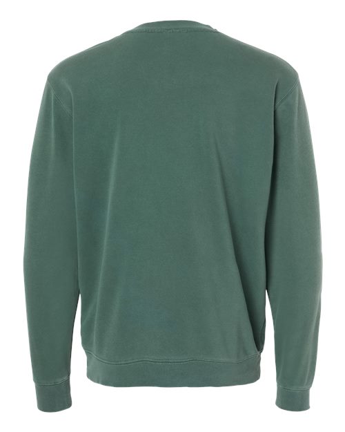 Independent Trading Co. Midweight Pigment-Dyed Crewneck Sweatshirt PRM3500 Pigment Alpine Green Custom Embroidered Business Logo